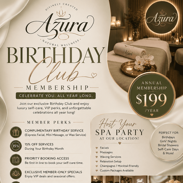 Birthday Club Membership at Azura Natural Wellness in Highland, IN